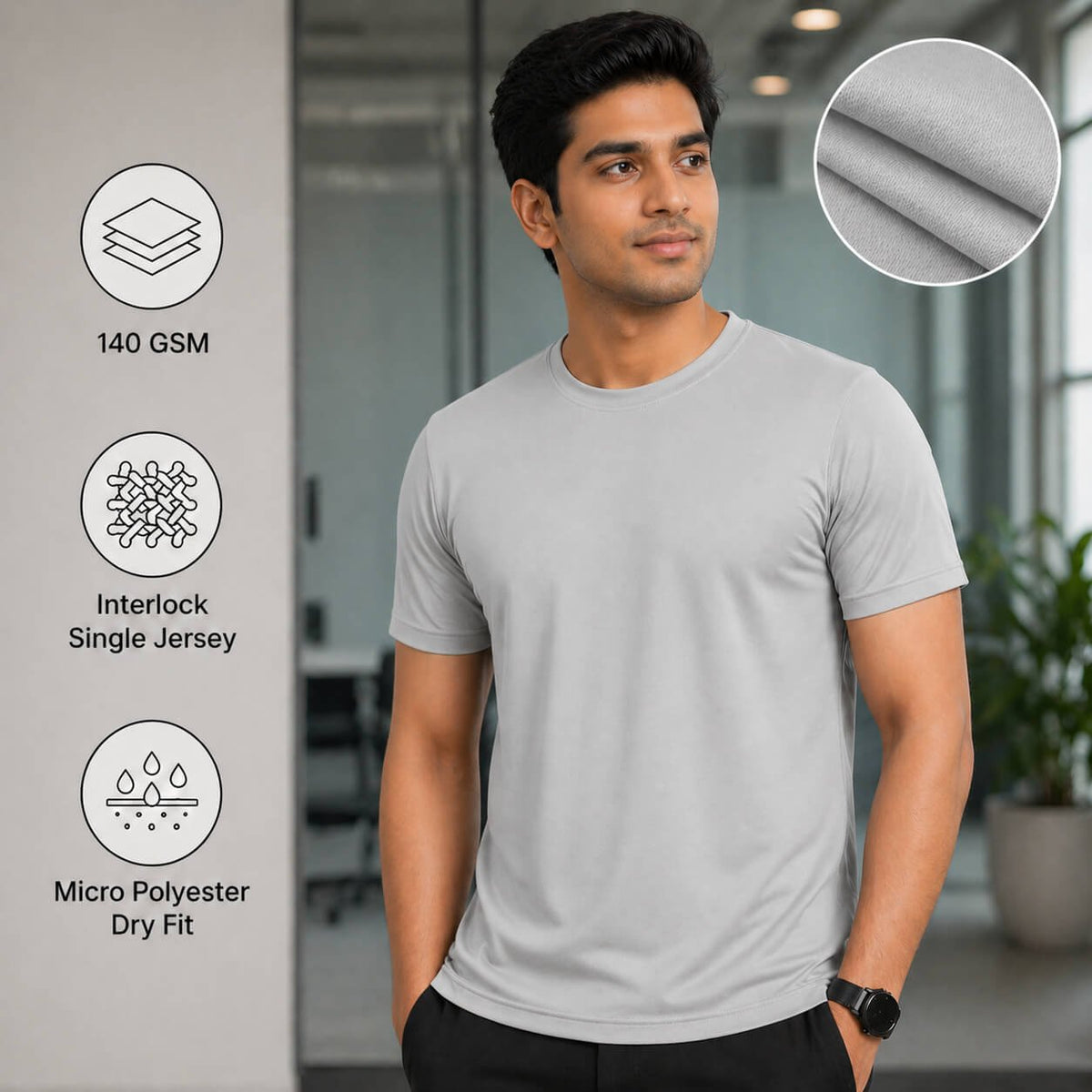 Eagles Grey round-neck T-shirt for corporate gifting