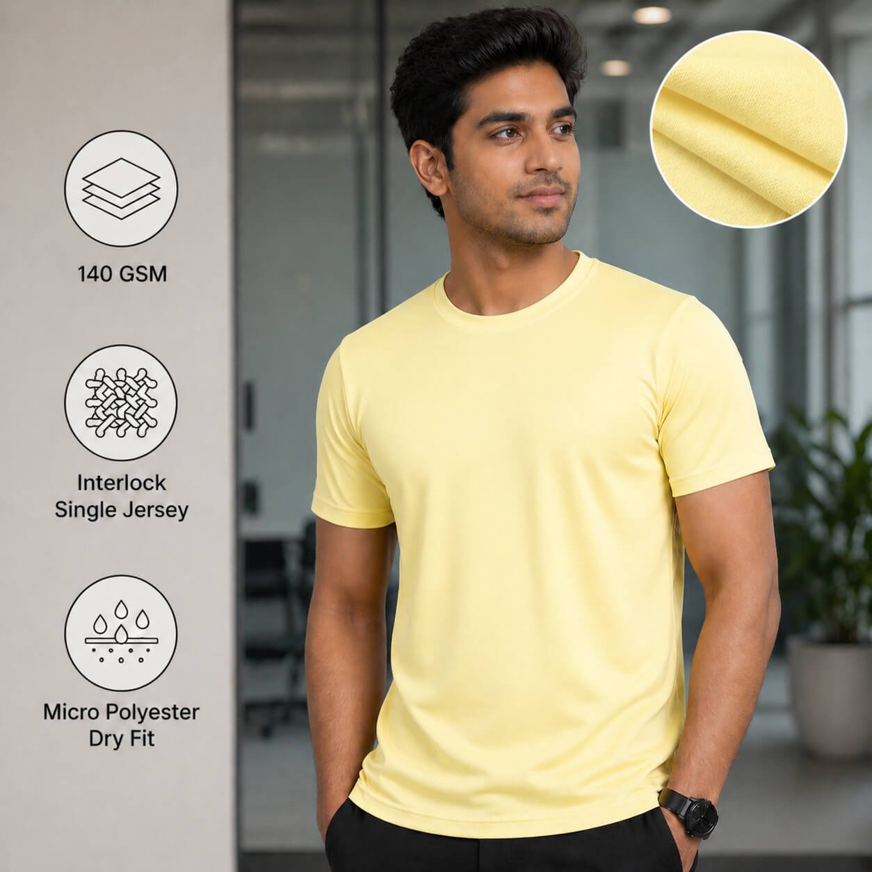 Eagles Lemon Yellow round-neck T-shirt for corporate gifting