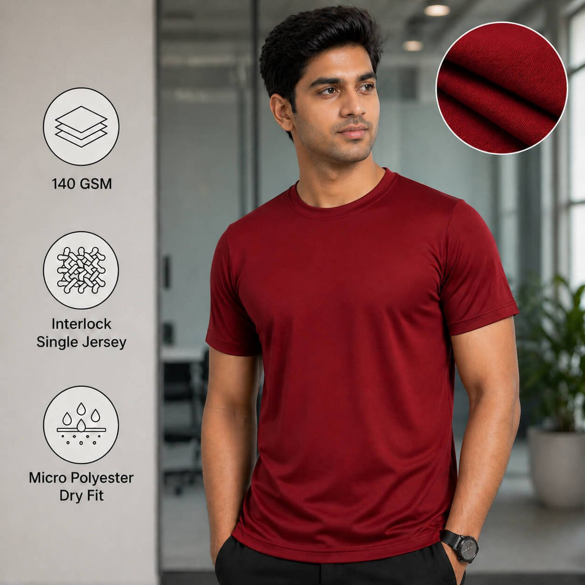 Eagles Maroon round-neck T-shirt for corporate gifting