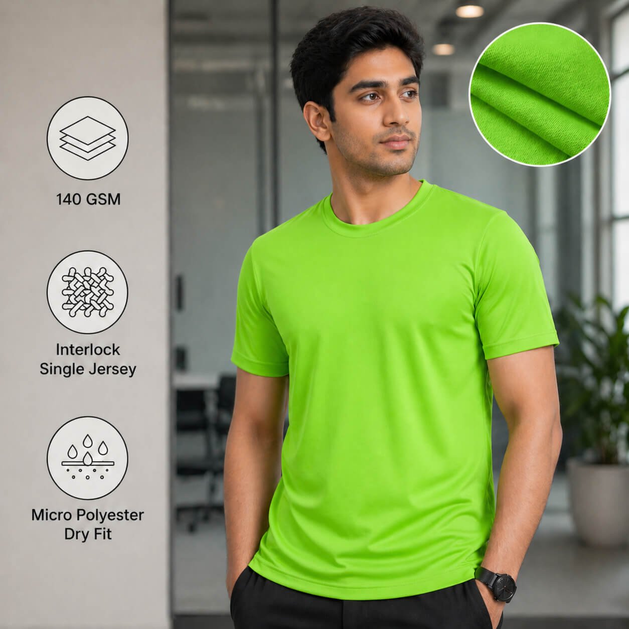 Eagles Neon Green round-neck T-shirt for corporate gifting