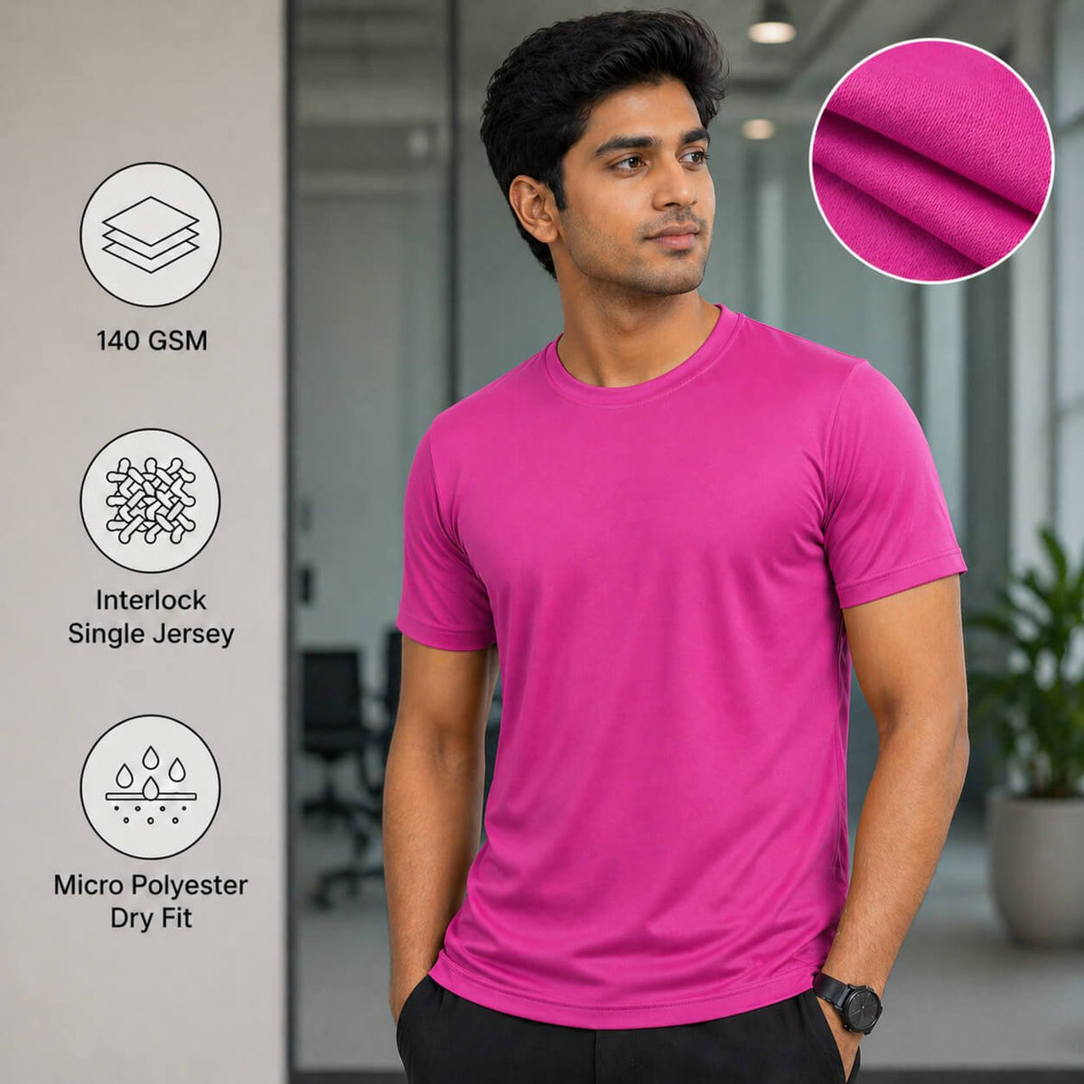 Eagles Neon Pink round-neck T-shirt for corporate gifting