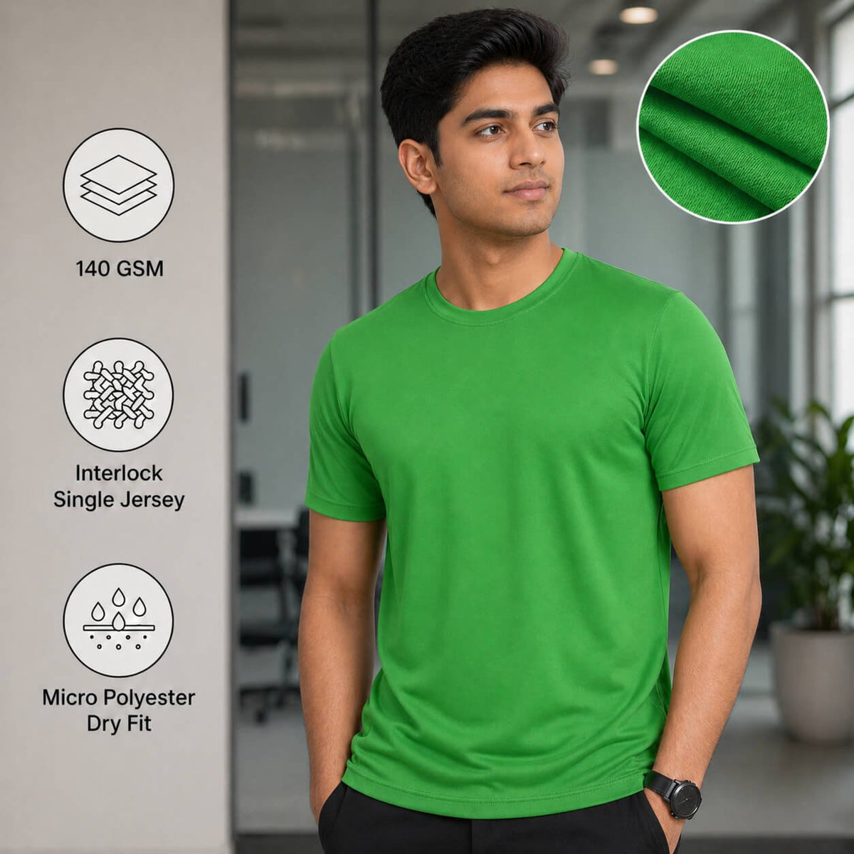 Eagles Parrot Green round-neck T-shirt for corporate gifting
