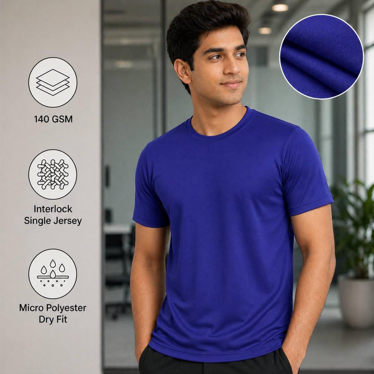 Eagles Royal Blue round-neck T-shirt for corporate gifting