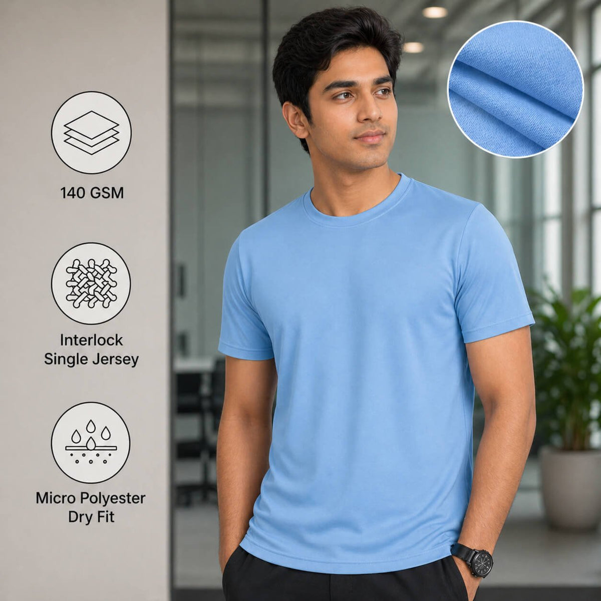 Eagles Sky Blue round-neck T-shirt for corporate gifting