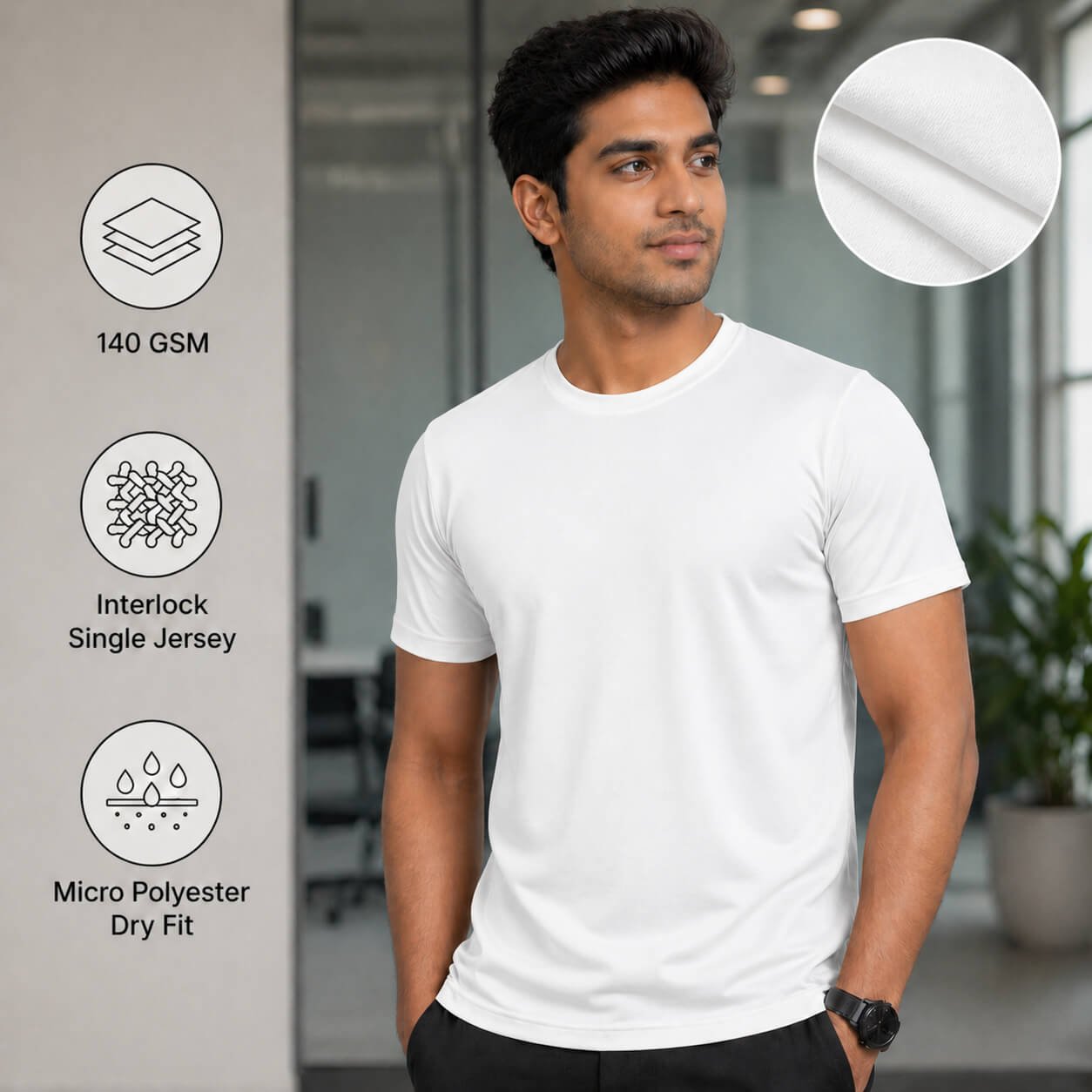 Eagles White round-neck T-shirt for corporate gifting