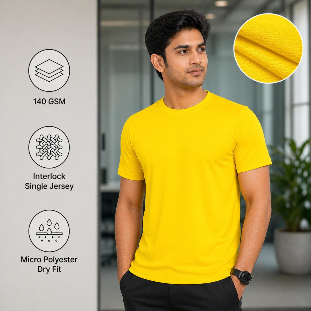 Eagles Yellow round-neck T-shirt for corporate gifting
