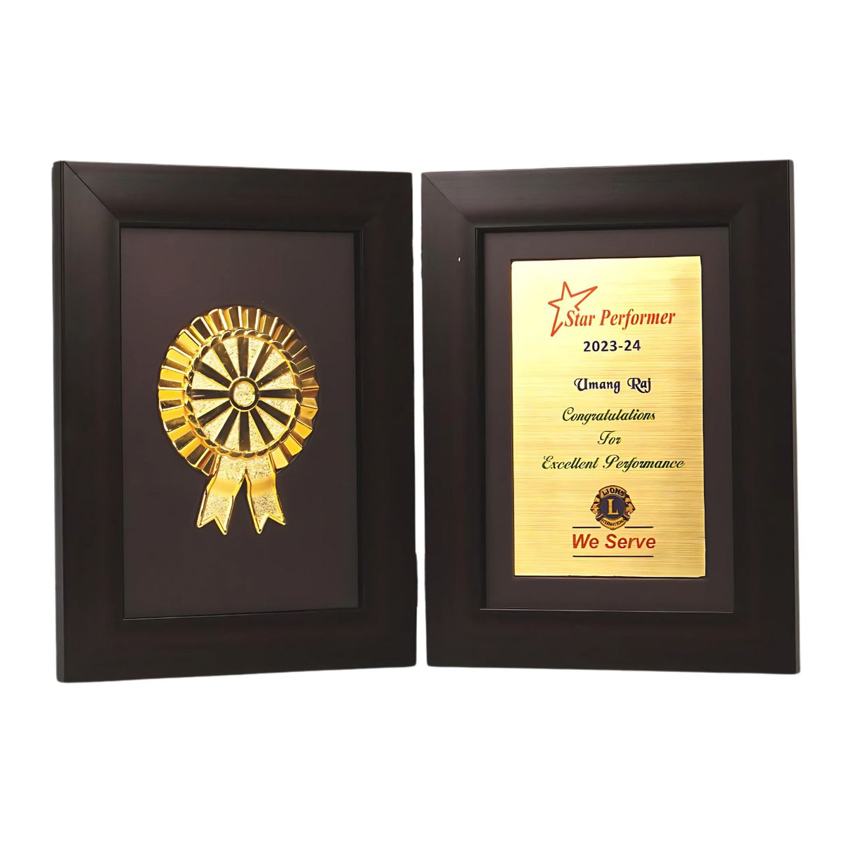 F15 – Book Style Folding Trophy with Award Motif | 8.5 x 6.5″