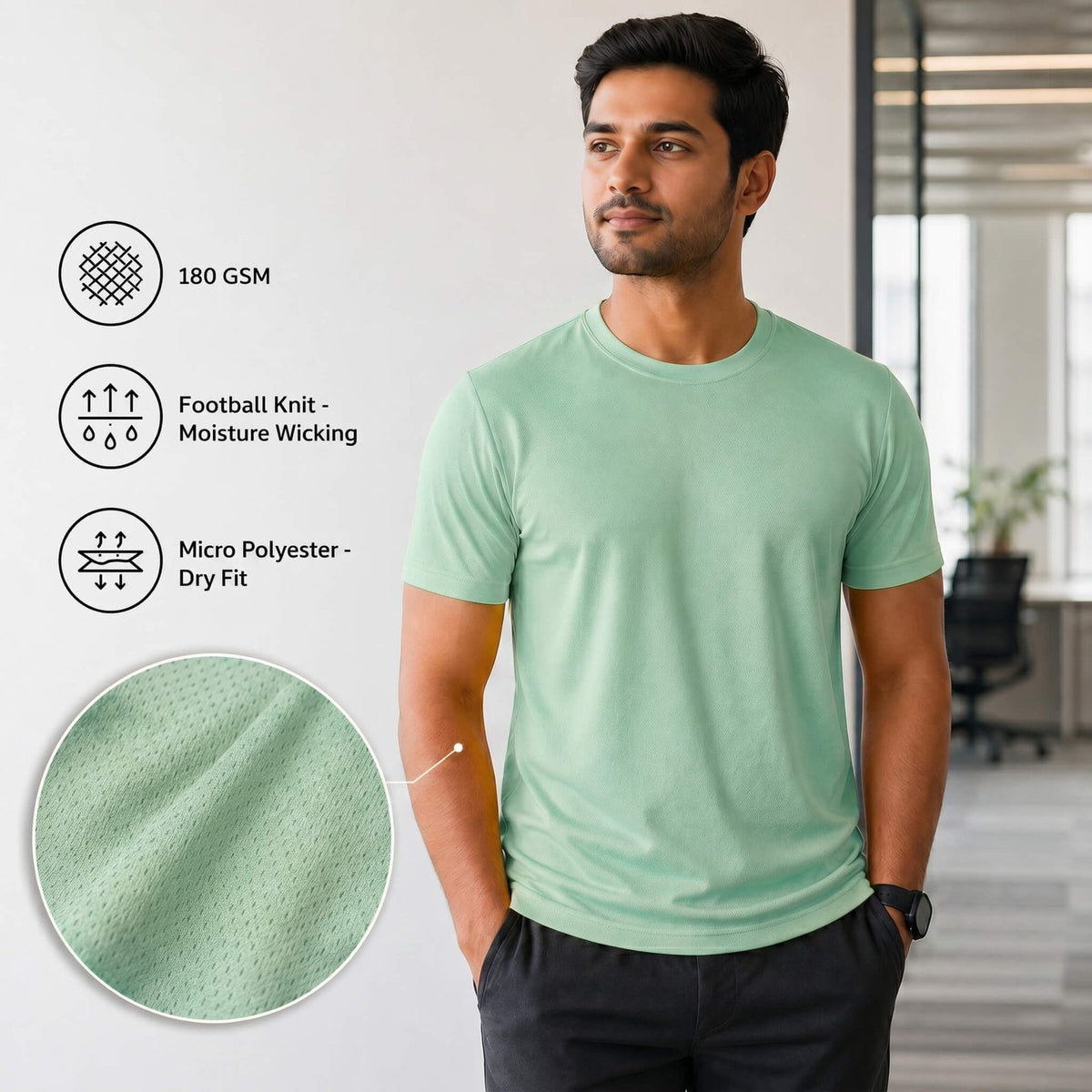 Falcon Mint round-neck T-shirt for corporate gifting