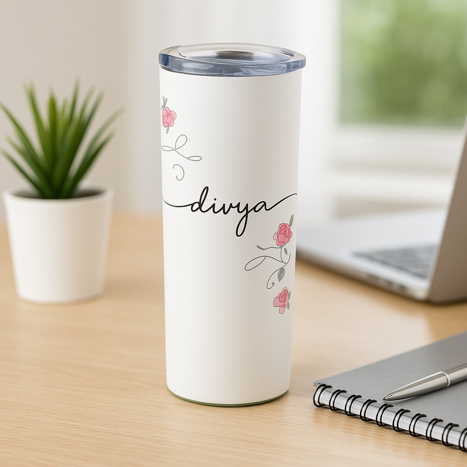 Personalized stainless steel vacuum insulated tumbler with lid – 500ml, ideal for gifting and travel