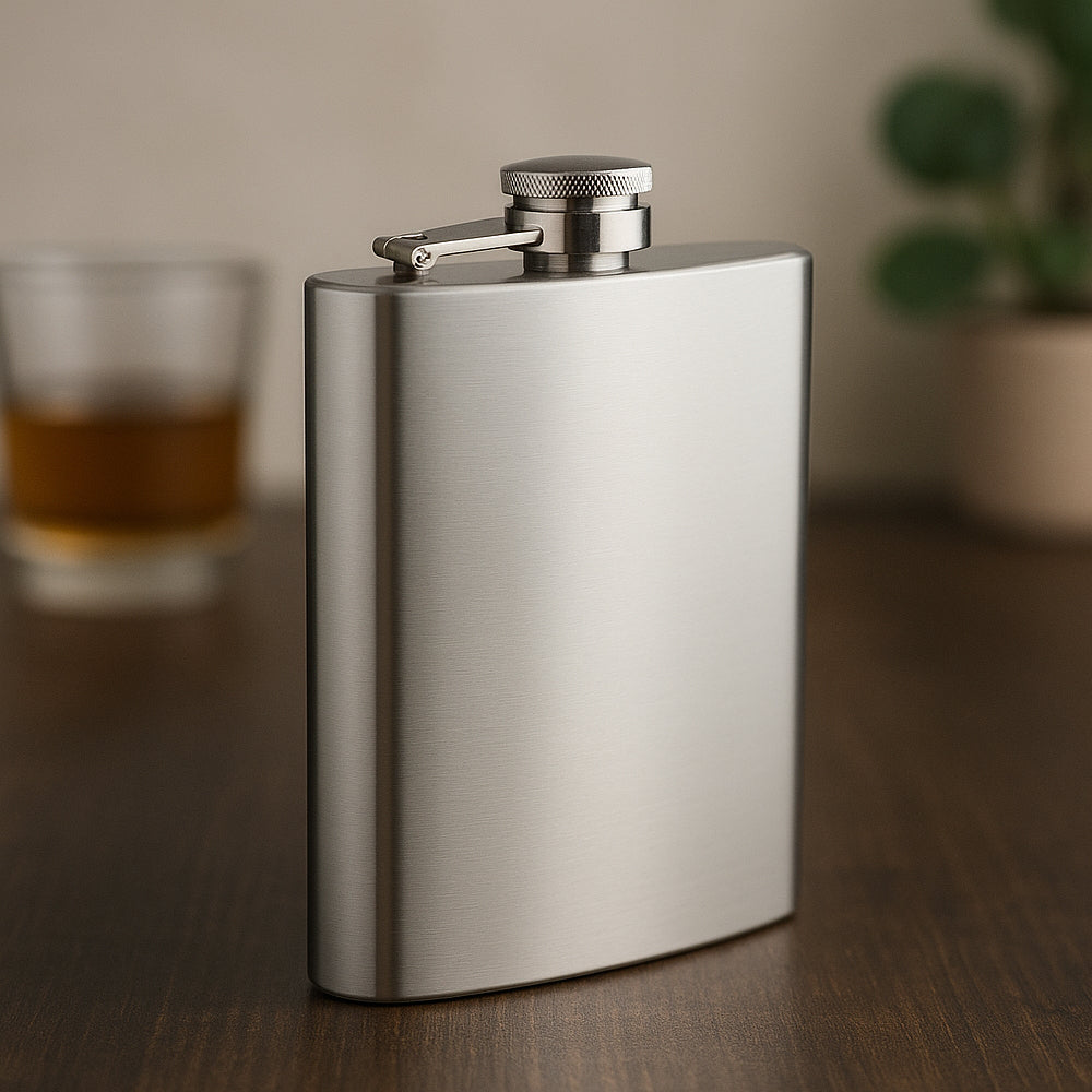 Stainless steel hip flask 236 ml – sleek bar accessory gift for men