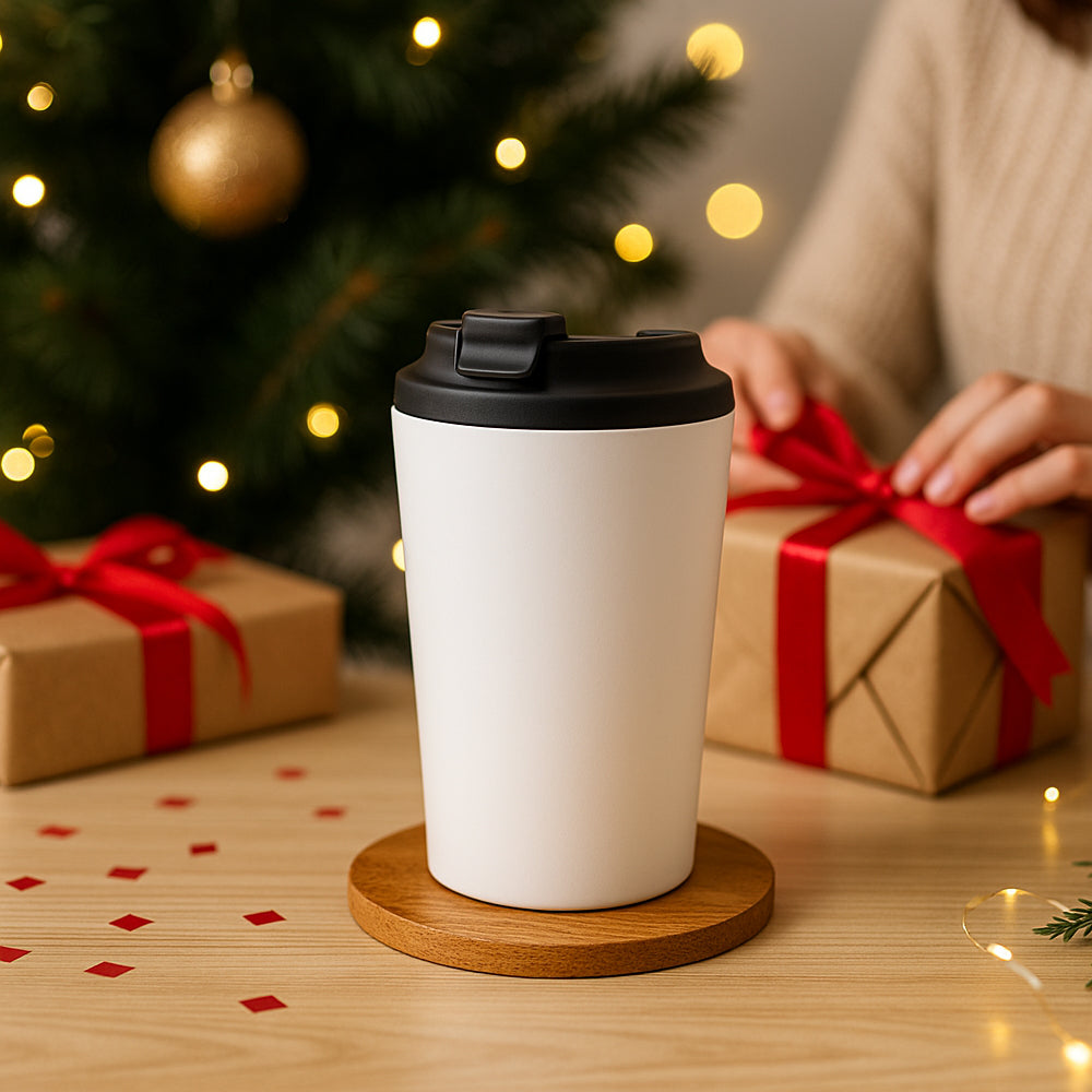 Premium stainless steel travel mug 400ml for travel and everyday use by GBI