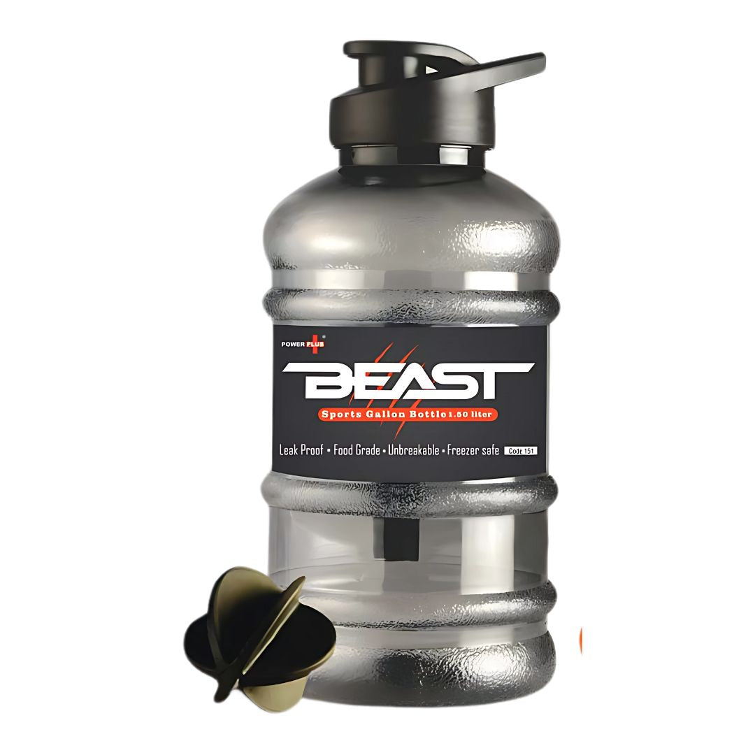 Beast Sports Gallon Water Bottle 1.5L with mixer ball, lifestyle view in kitchen