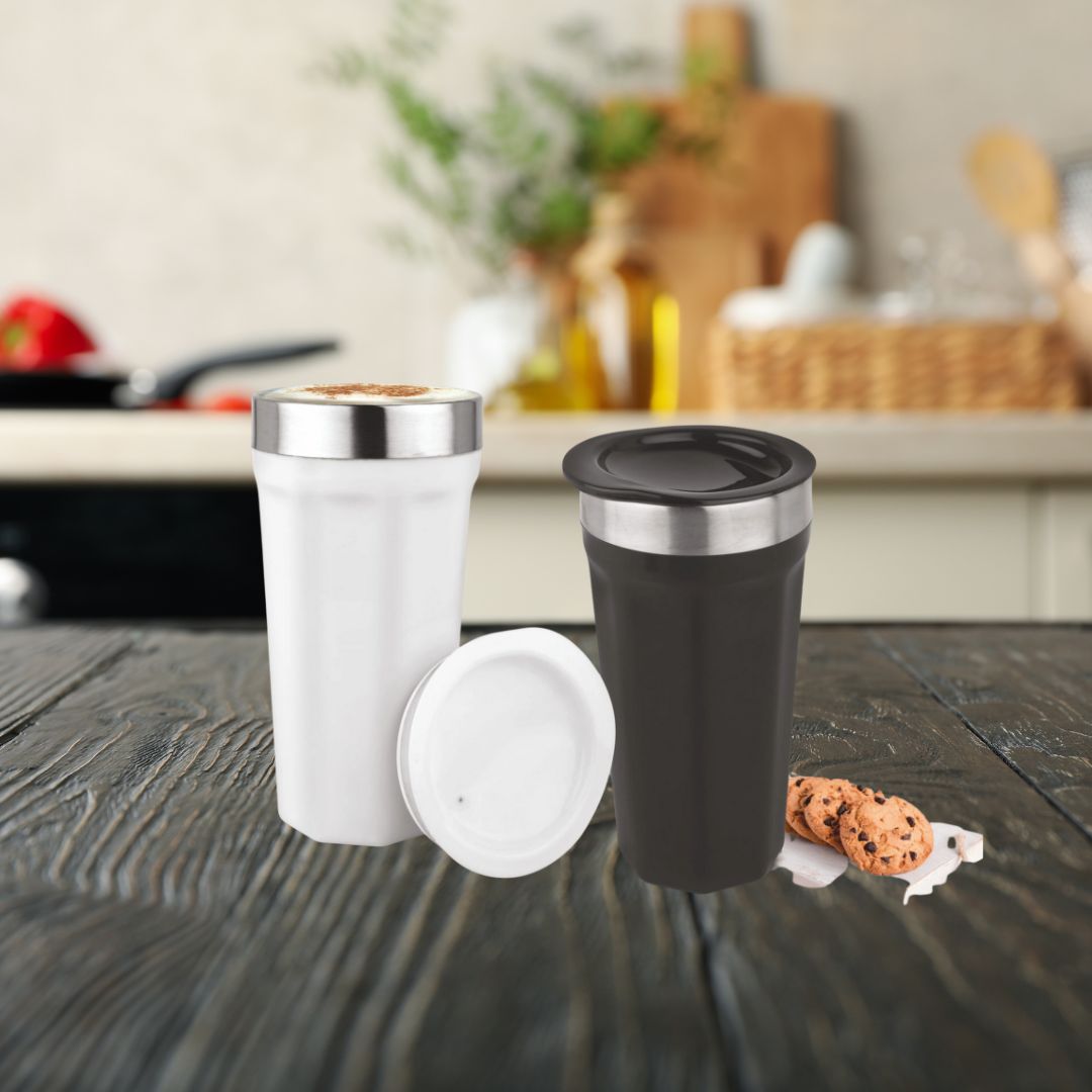 H234   Hexa Tall Stainless Steel Sipper Mug – 375ml Double Wall