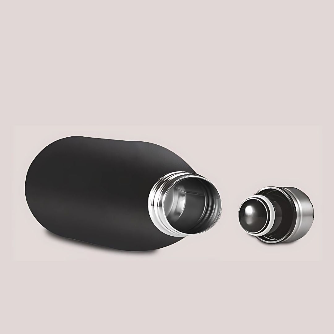 Cola 1000 ml black vacuum flask with open lid, 304 steel inside