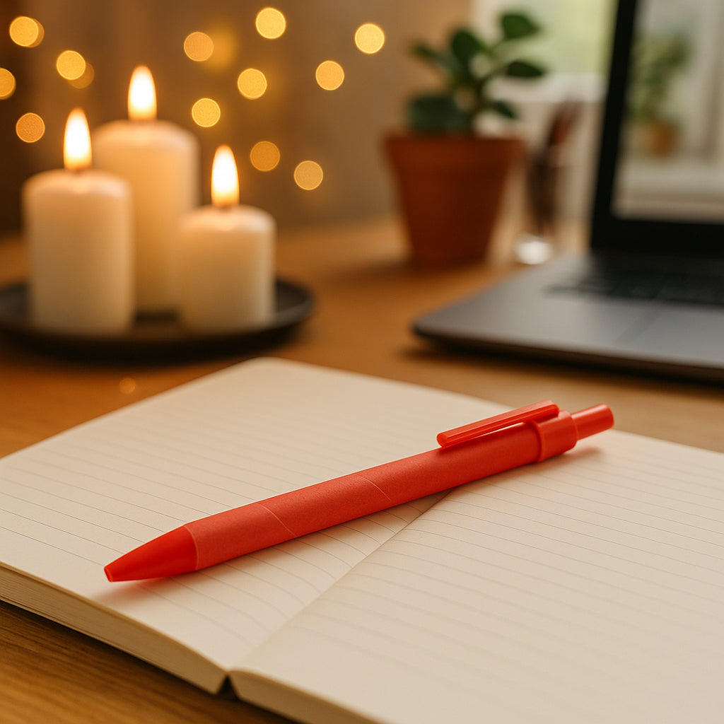 Eco paper pens with black and white barrel design