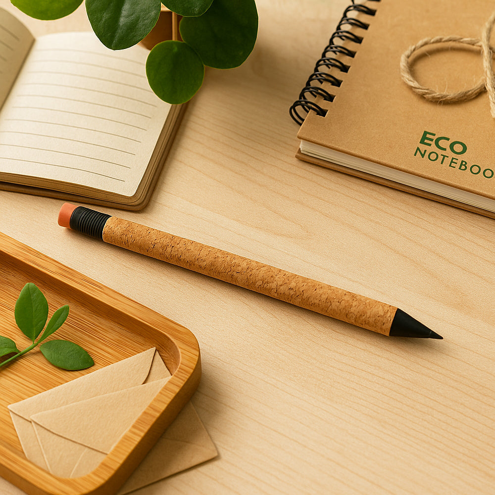 Eco-friendly cork eternal pencil with eraser and carbon tip – Power Plus sustainable stationery