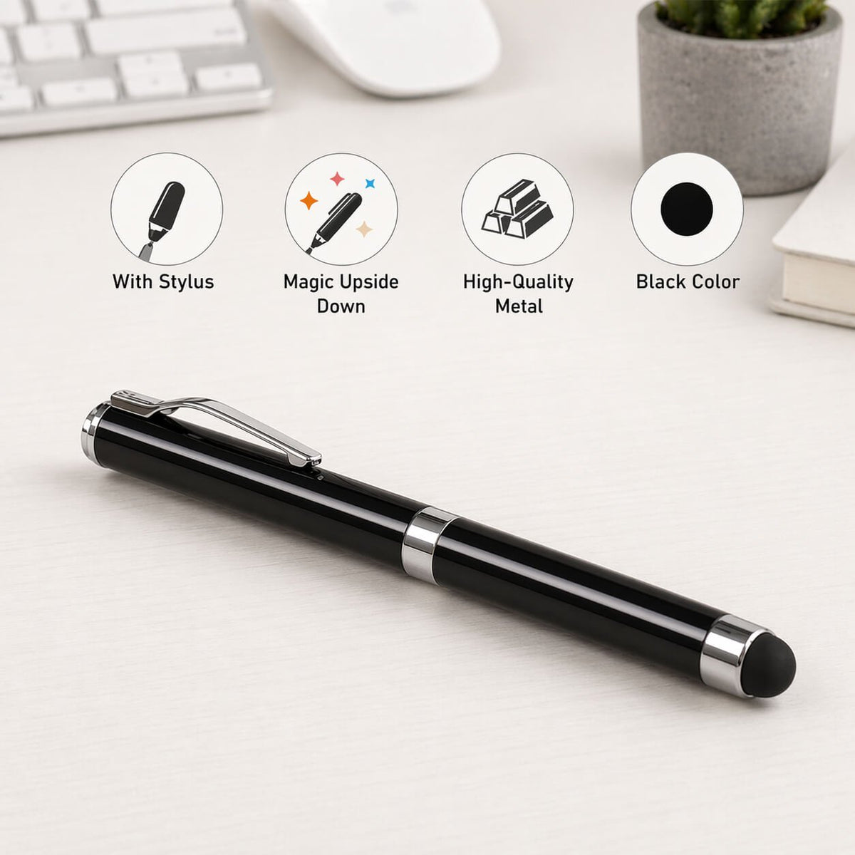 Anti gravity Magic metal pen with Stylus Black — corporate gift