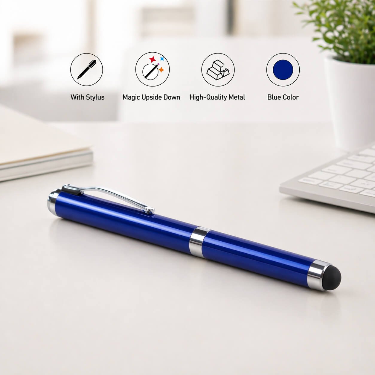 Anti gravity Magic metal pen with Stylus Blue — corporate gift