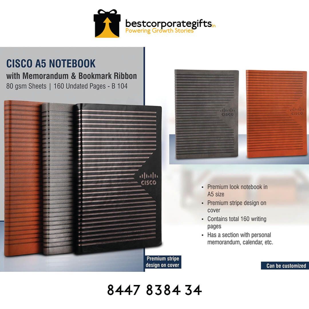 YuBingo A5 notebook with personal memorandum &amp; Bookmark ribbon - Corporate Gift
