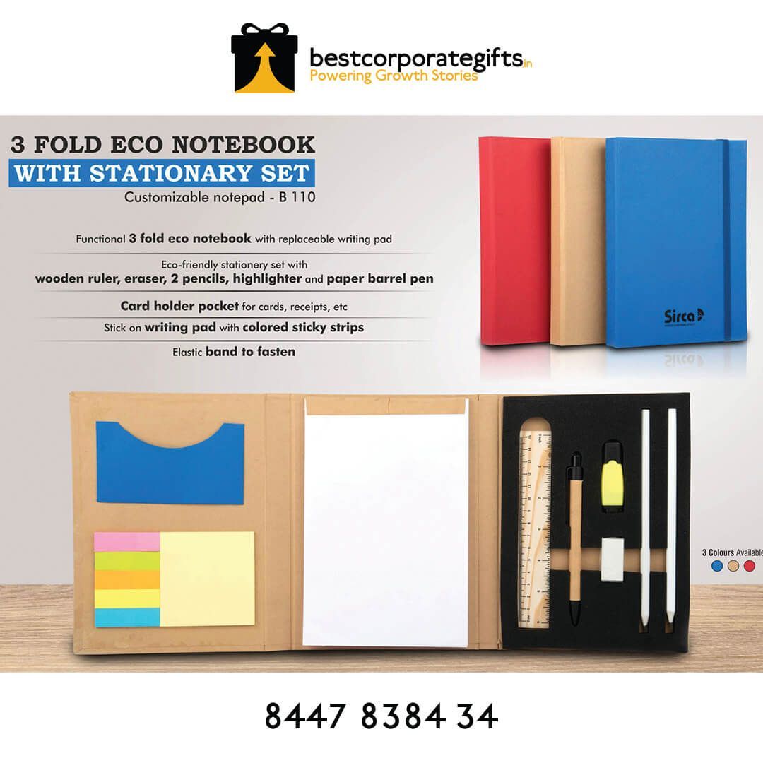 YuBingo Write on the go with this 3-fold eco notepads and stationary set - Corporate Stationery Gift - Office Stationery by YuBingo