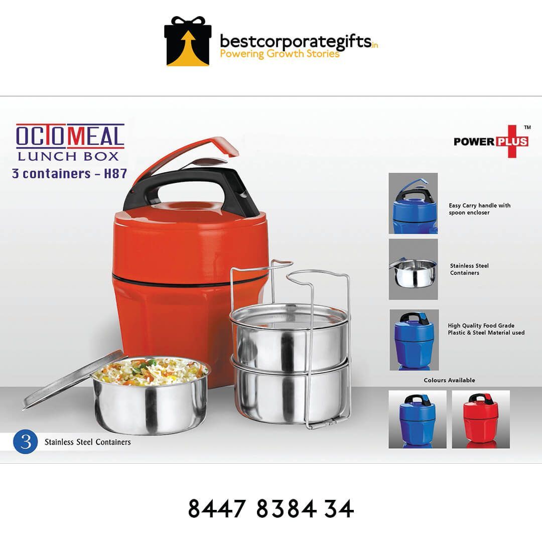 YuBingo Octomeal Lunch Box - 3 Steel Containers - Corporate Gift | YuBingo corporate gift