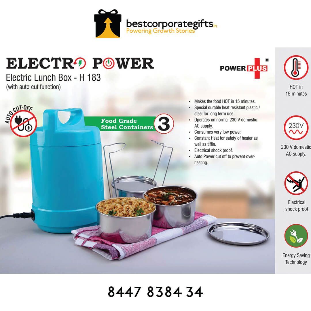 YuBingo Electro Steel 3 Containers Electric Lunch Box with Auto-Cut Function - Corporate Gift | YuBingo corporate gift