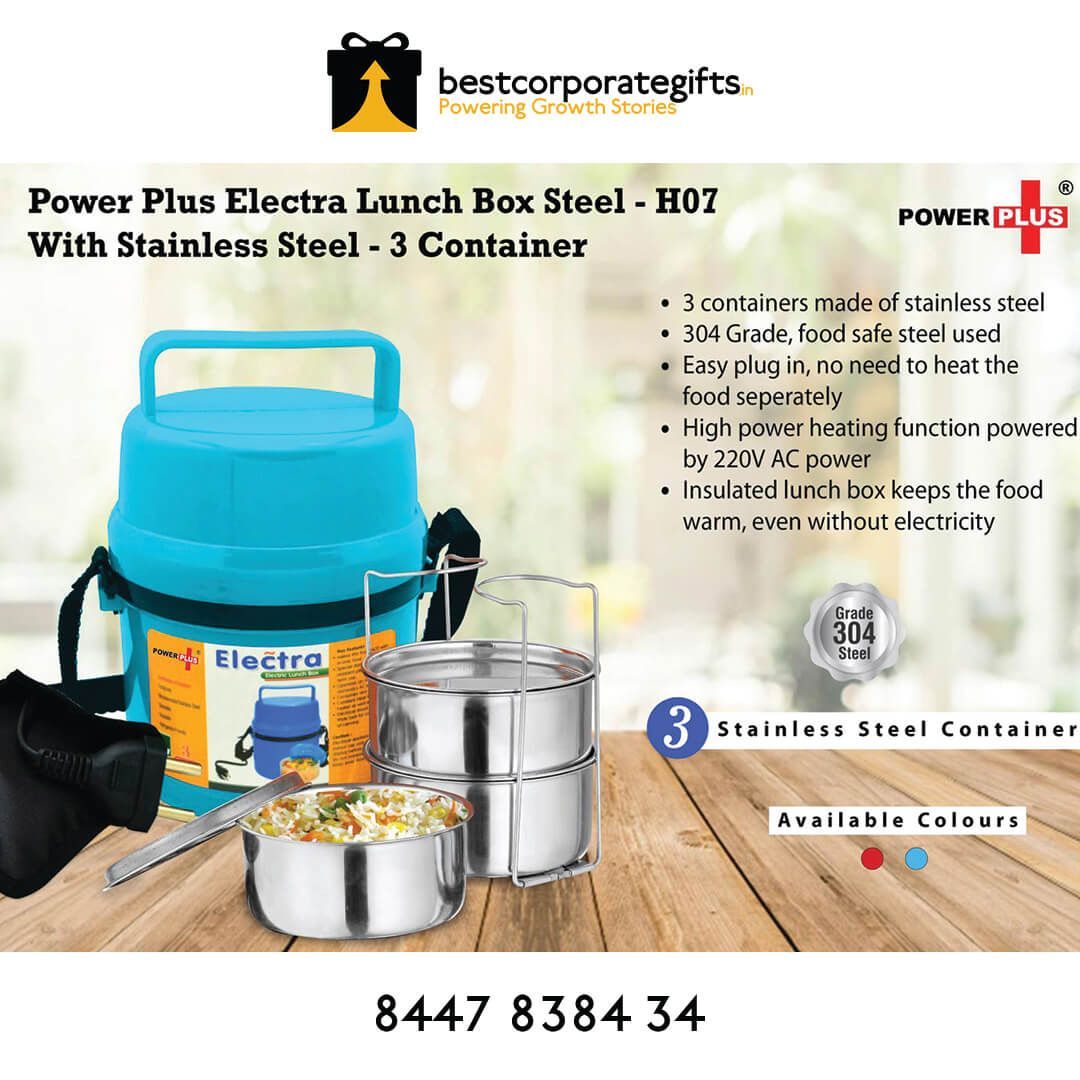 YuBingo Power Plus Electric Steel Lunch Box - 3 Containers - Corporate Gift | YuBingo corporate gift