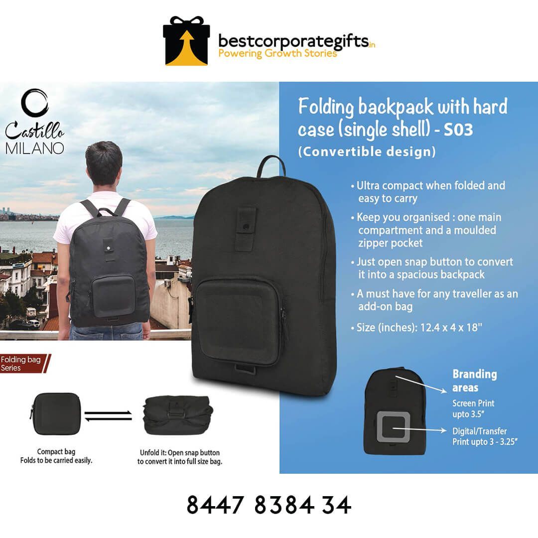 YuBingo Folding Backpack With Hard Case (Single Shell) By Castillo Milano - Corporate Gift | YuBingo corporate gift