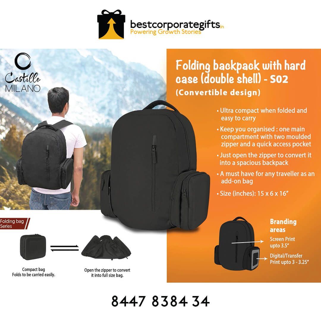 YuBingo Folding Backpack With Hard Case (Double Shell) By Castillo Milano - Corporate Gift | YuBingo corporate gift