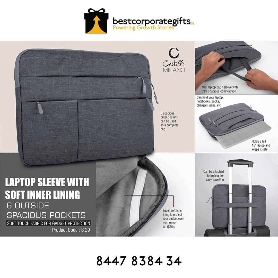 YuBingo Laptop Sleeve With Soft Inner Lining - 6 Outside Spacious Pockets - Soft Touch - Corporate Gift | YuBingo corporate gift
