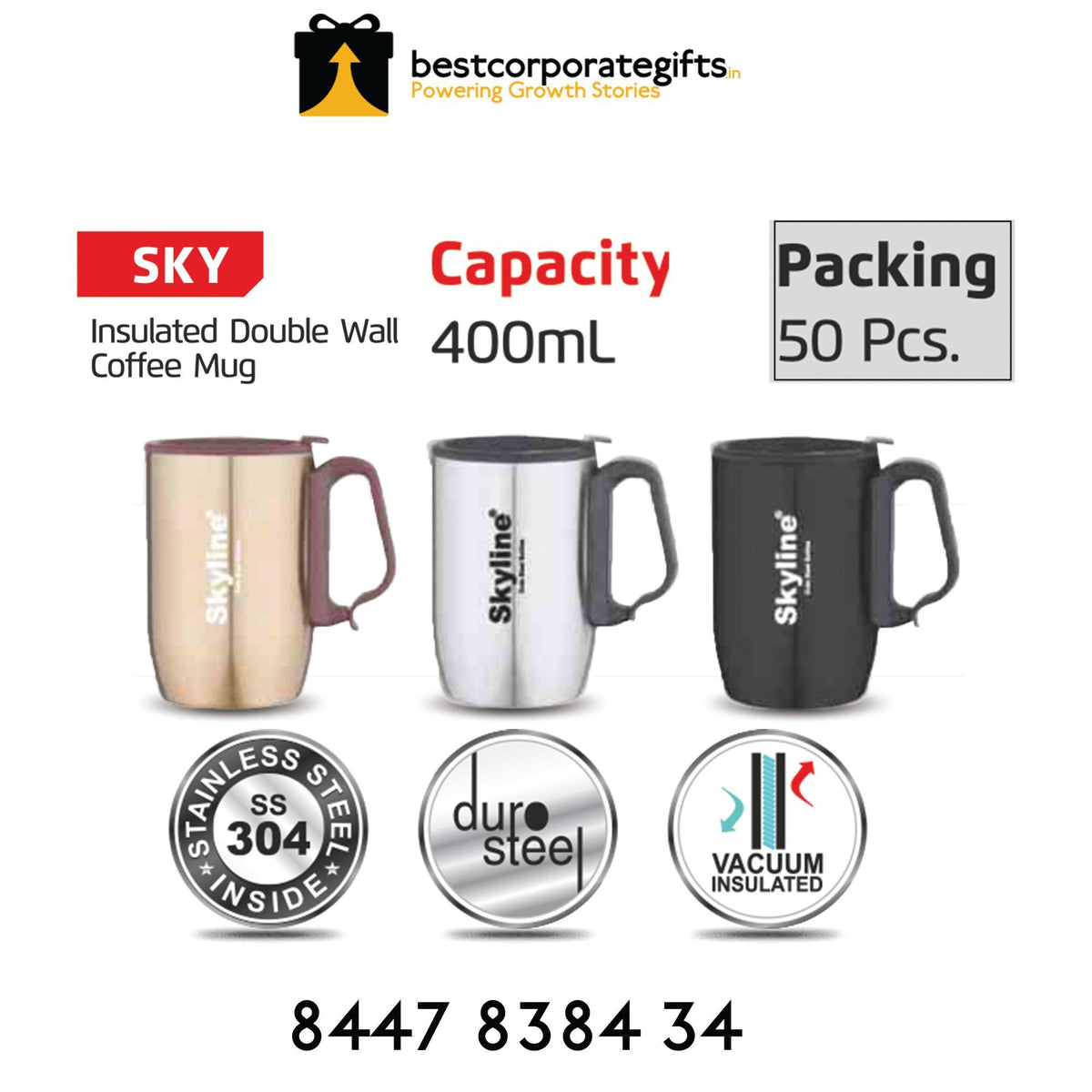 YuBingo Insulated Double Wall Coffee Mug-Sky - Corporate Gift | YuBingo corporate gift
