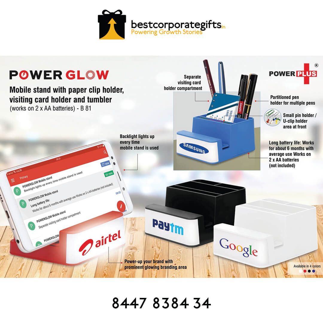 YuBingo Make your business shine with Powerglow Mobile Stand - Corporate Stationery Gift - Office Stationery by YuBingo