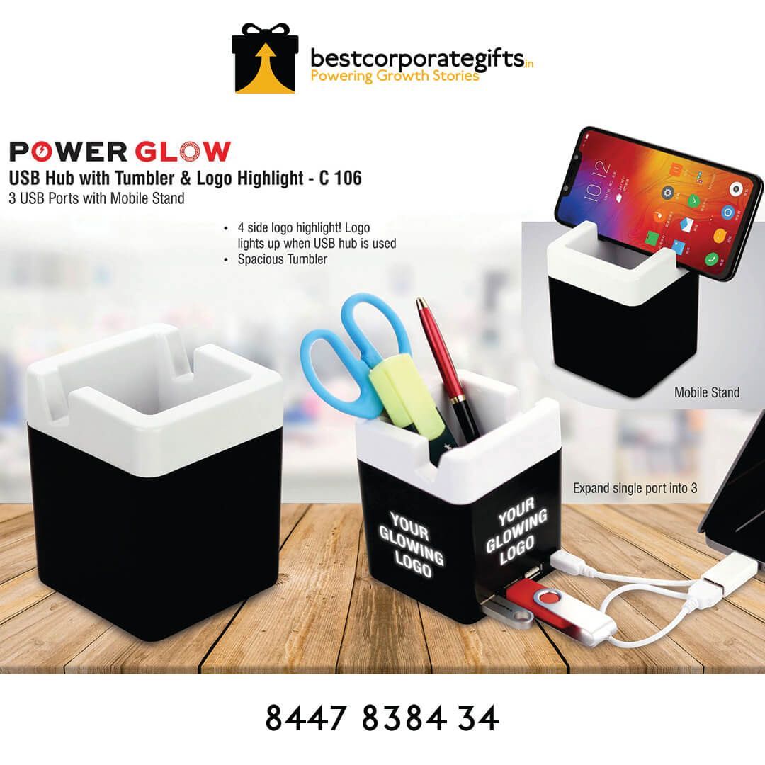 YuBingo Keep your devices charged and organized with this Power Glow USB Hub - Corporate Stationery Gift - Office Stationery by YuBingo