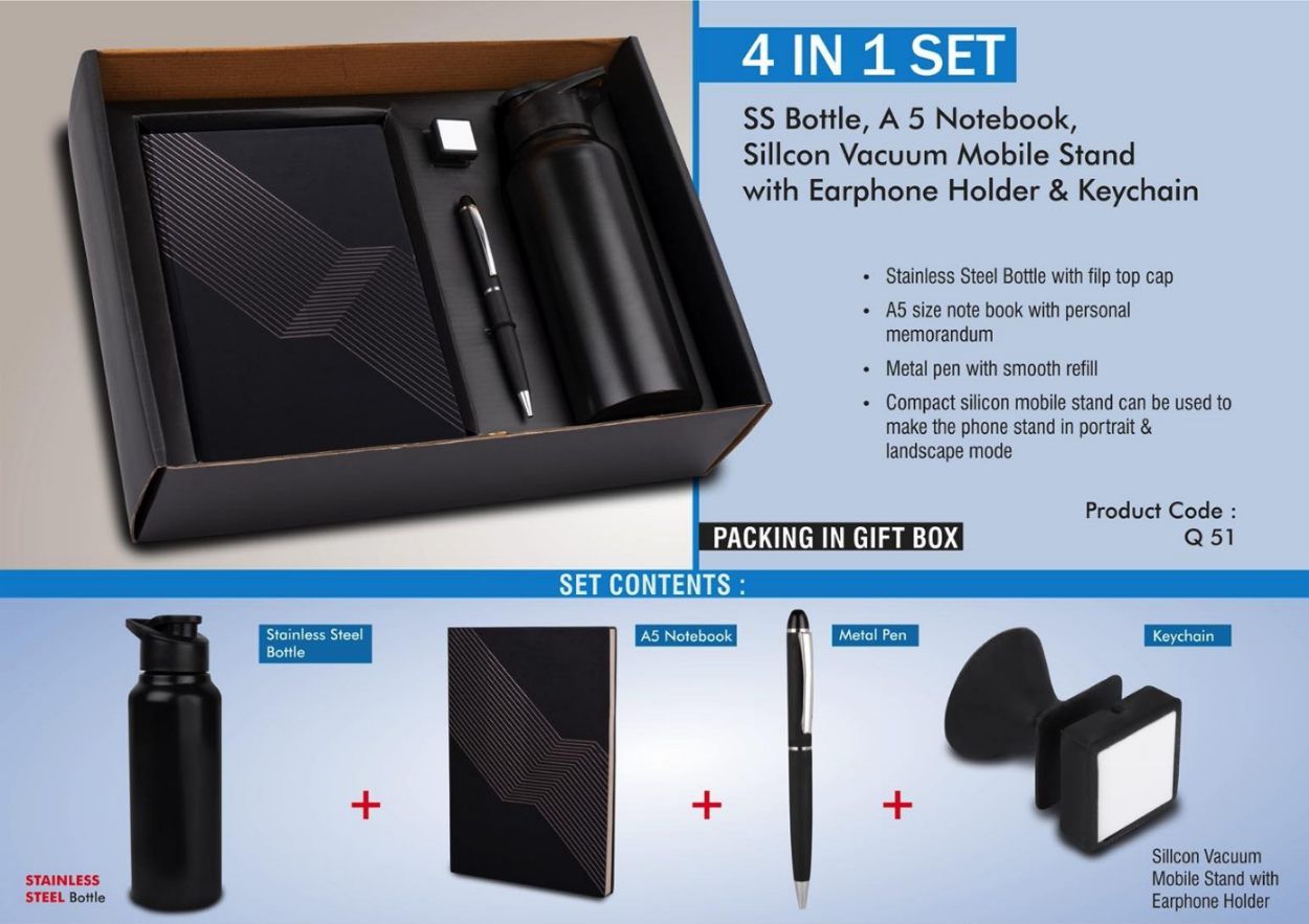 4-in-1 Employee Joining Kit (Bottle, Notebook, Pen, Mobile Stand) - View 5