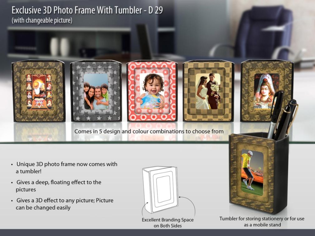 YuBingo 3D Photo Frame Tumbler In Star, Box, Ring, OM, Ik Omkar Colors - Corporate Gift | YuBingo corporate photo frame gift