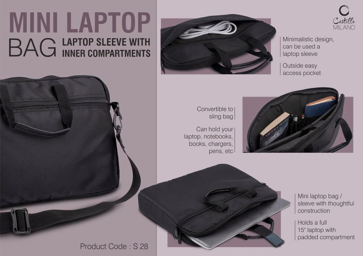 YuBingo Mini Laptop Bag / Laptop Sleeve With Inner Compartments - Convertible To Sling Bag - Corporate Gift | Product image 2