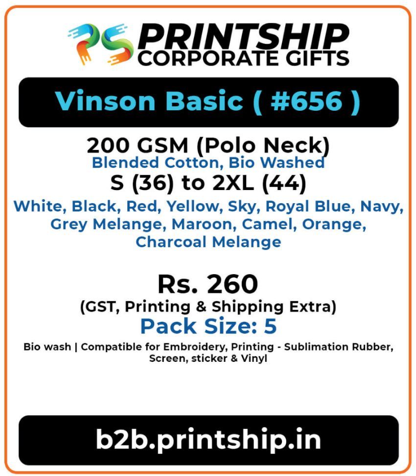 Vinson Basic 656 Polo T-Shirt Corporate Gift - Colour 1