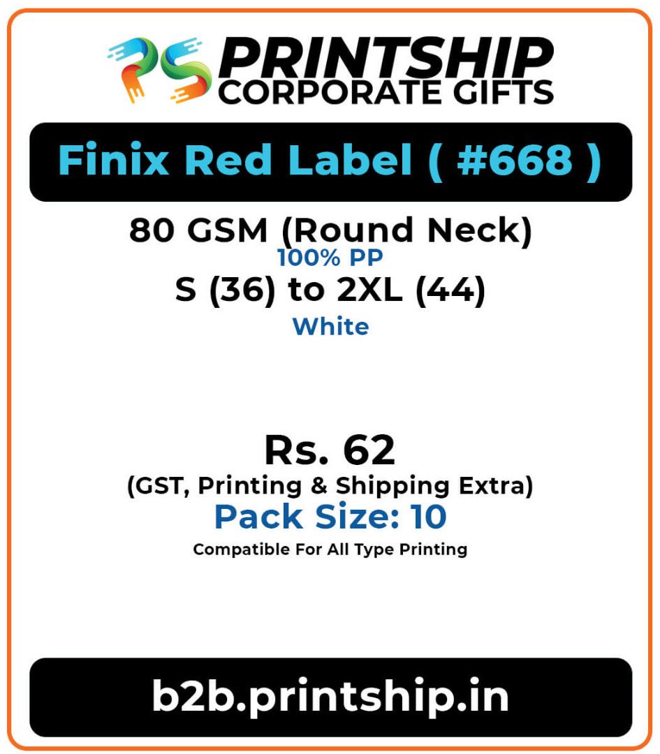 Finix Red Label Round T-Shirt Corporate Gift - Colour 2