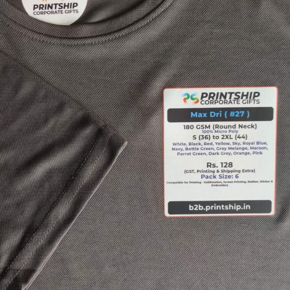 Max Dri 27 Round T-Shirt Corporate Gift