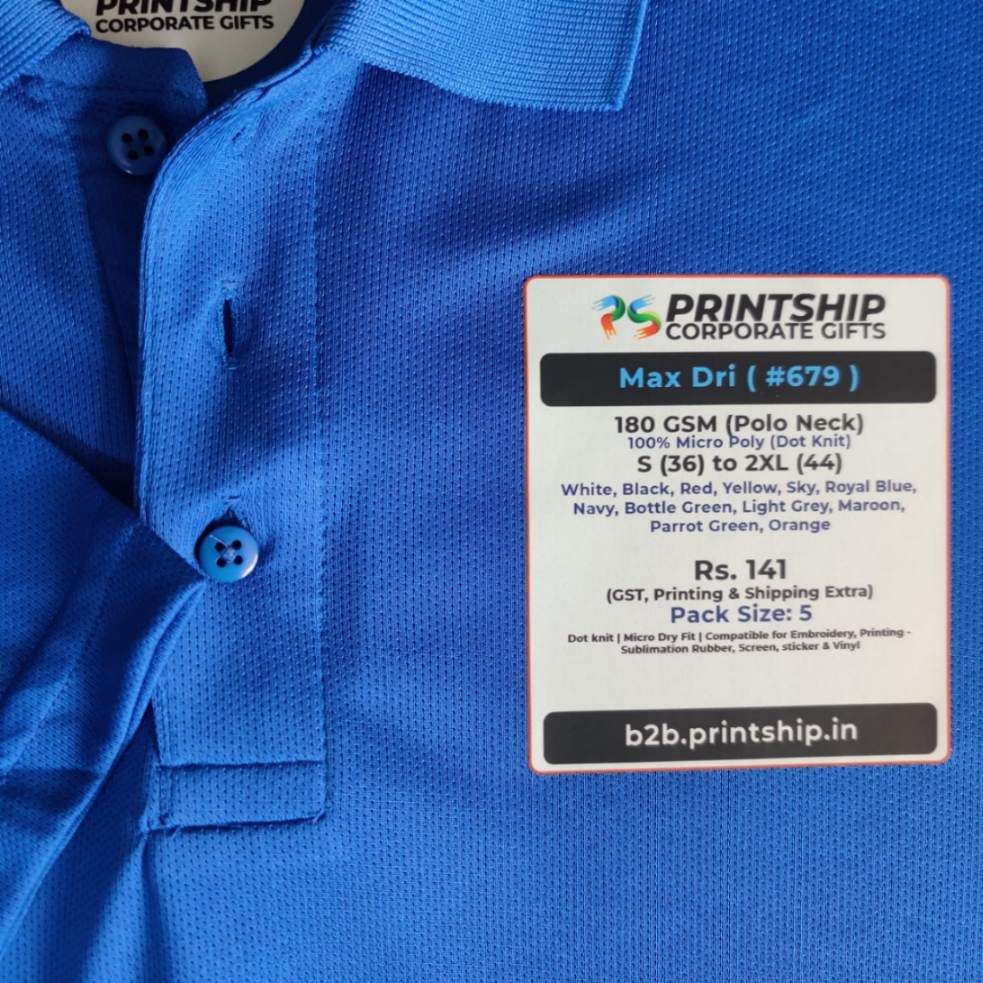 Max Dri 679 Polo T-Shirt Corporate Gift - Colour 2