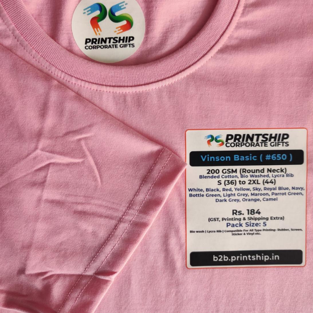 Vinson Basic Round T-Shirt Corporate Gift - Colour 2