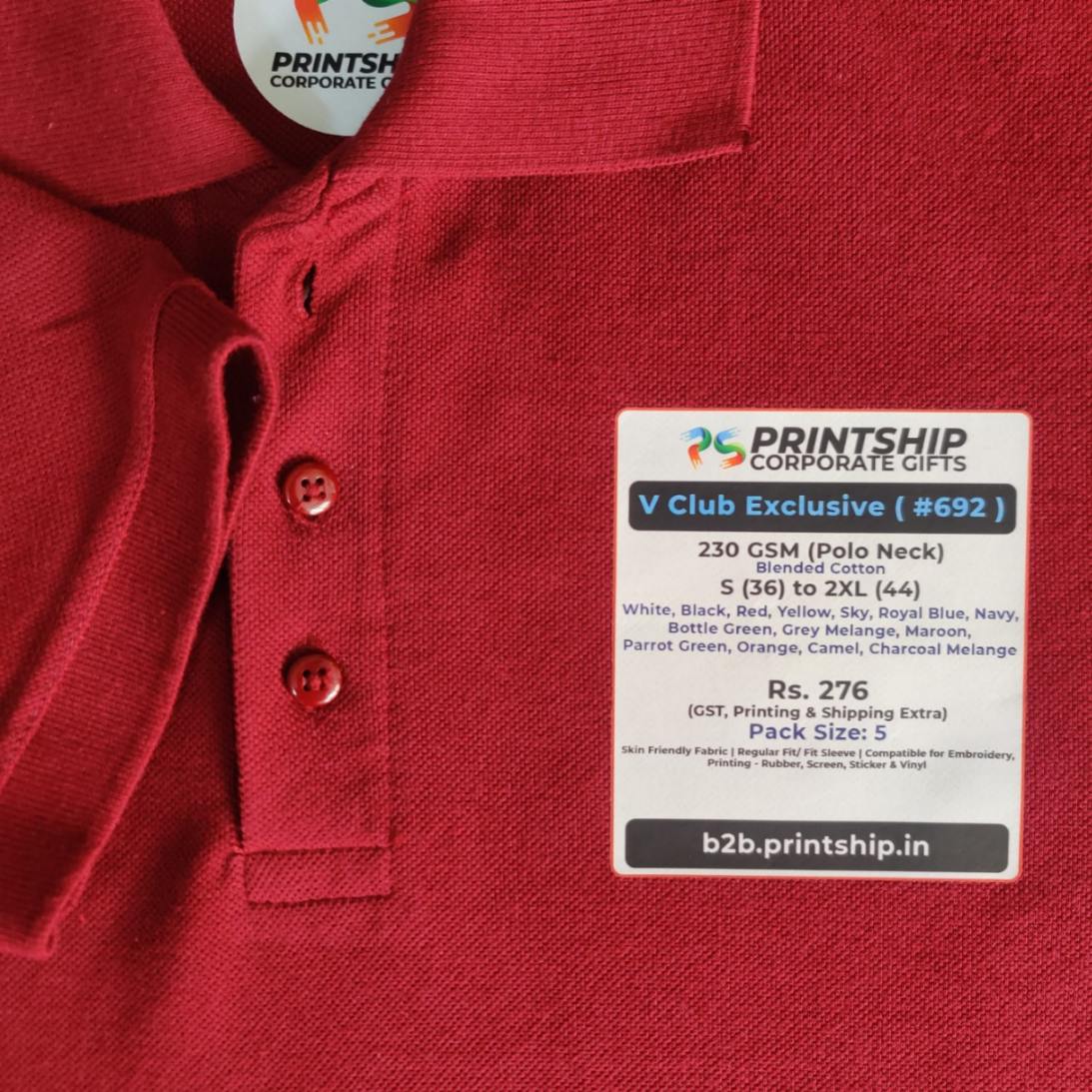 V Club Exclusive Polo T-Shirt Corporate Gift - Colour 2