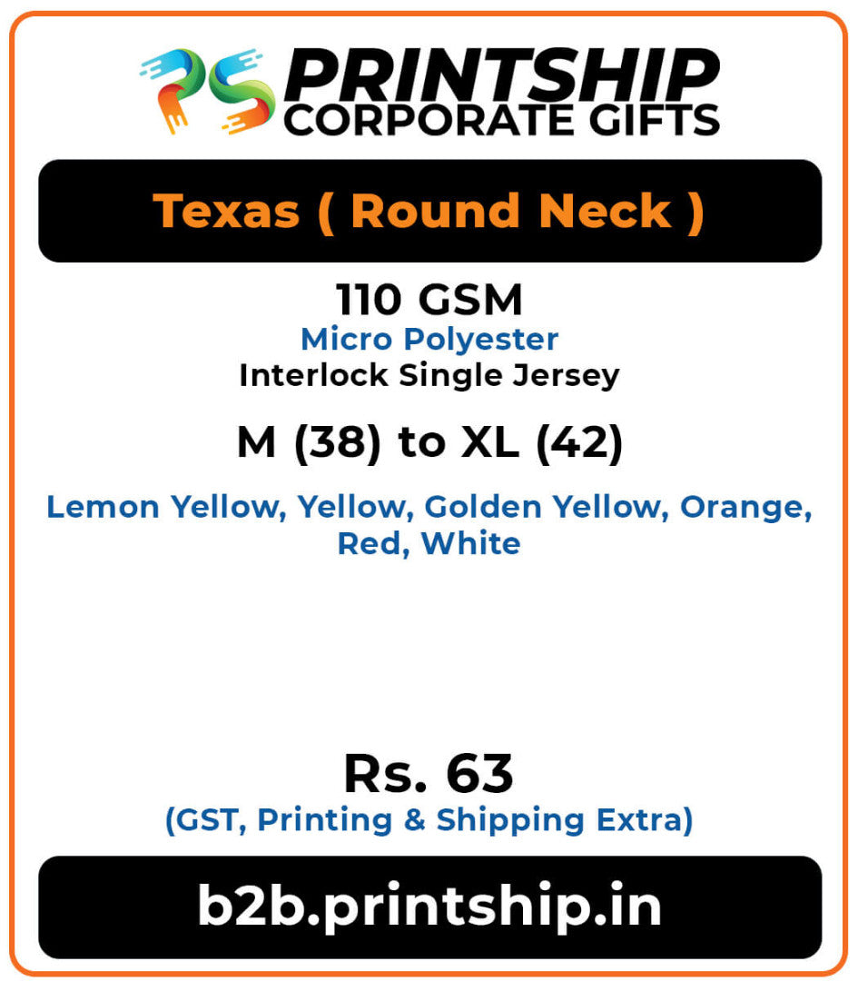 Texas Round T-Shirt Corporate Gift - Colour 3