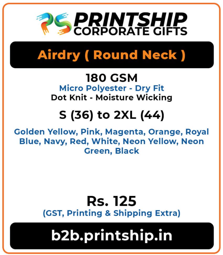 Airdry Round T-Shirt Corporate Gift