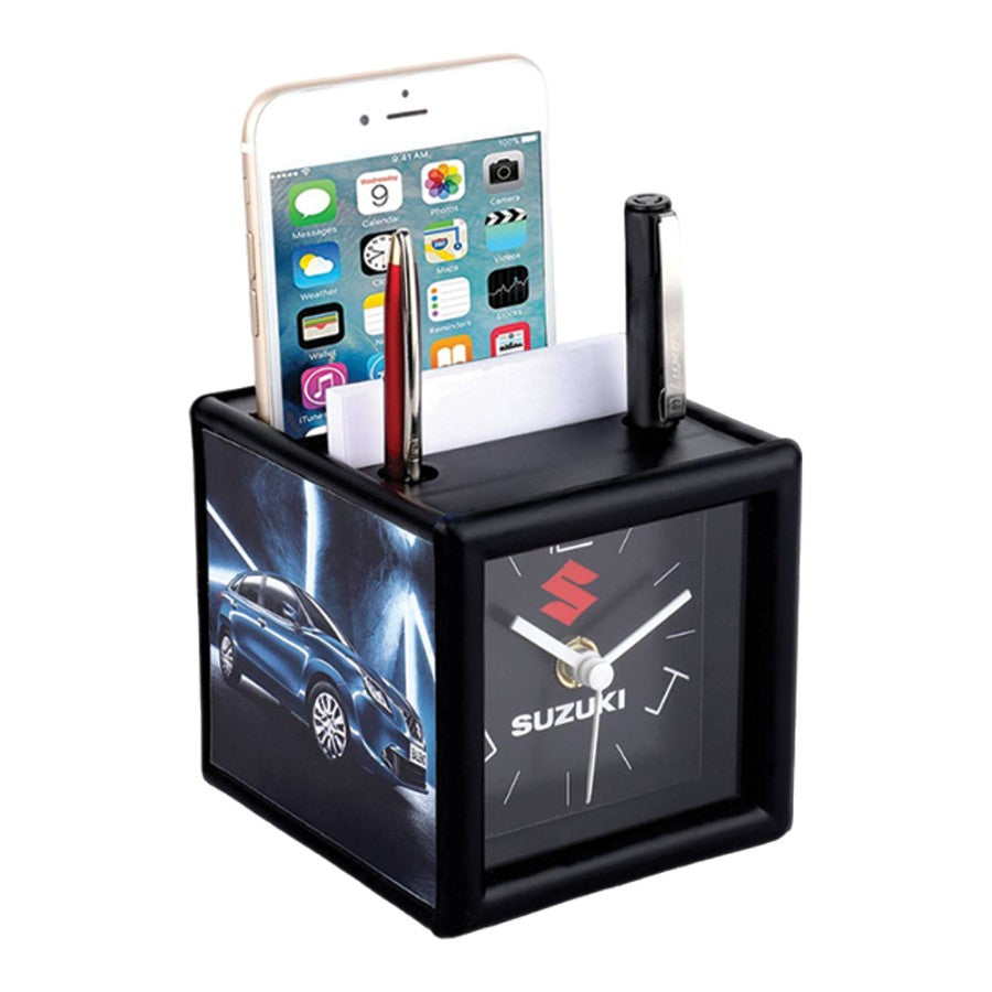 YuBingo Table Clock With Pad And Mobile Holder | 4 Side Branding Area - Corporate Gift | Product image 5
