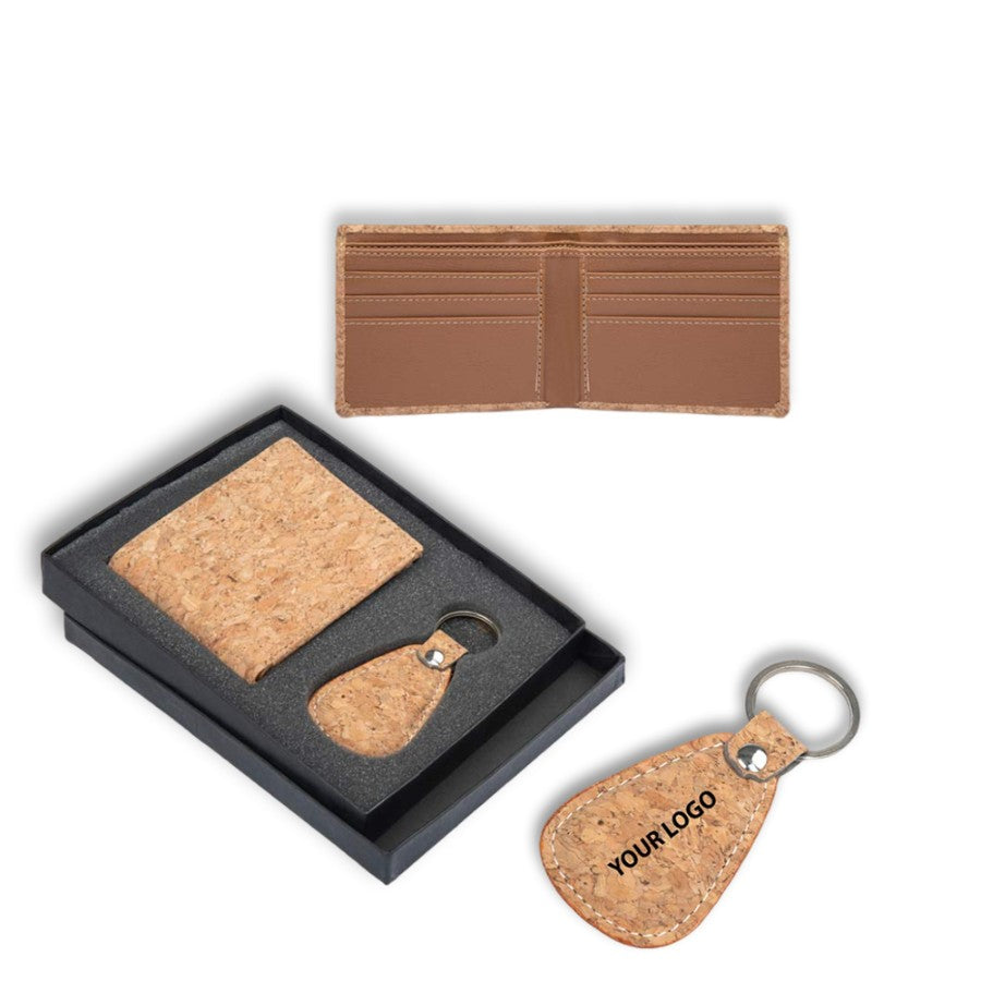 Cork Dual Set: Wallet with Keychain in gift box - View 3