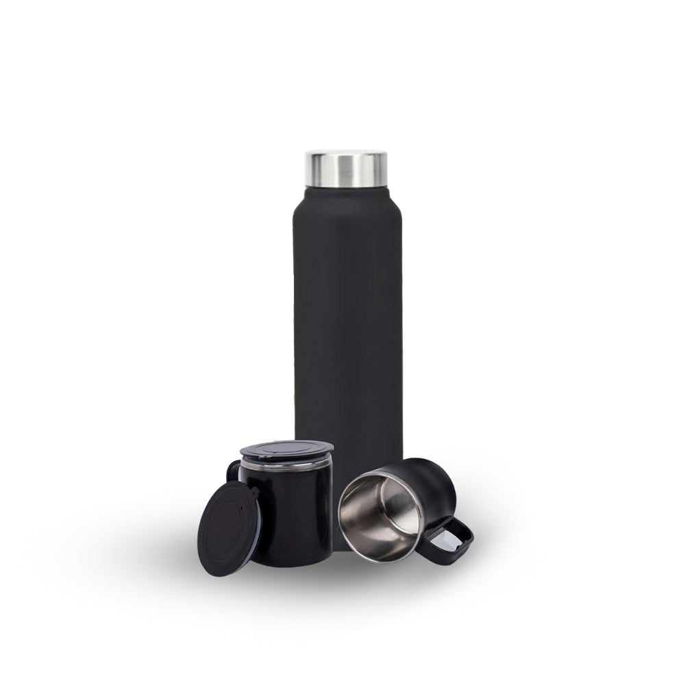 YuBingo Black Stainless Steel Bottle With 2 Cups Gift Set - Corporate Gift - image 4