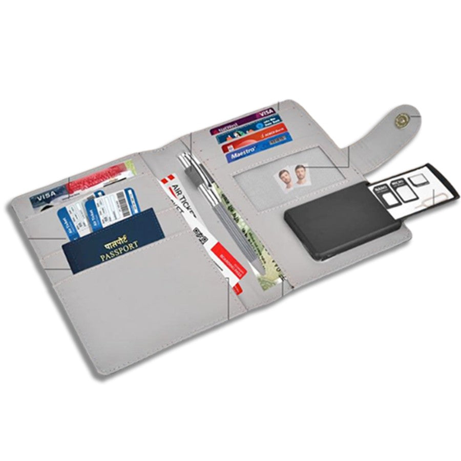 Tweed Gray 4-in-1 Gift Set | Passport Holder, Wallet, Card Holder & Pen - View 5