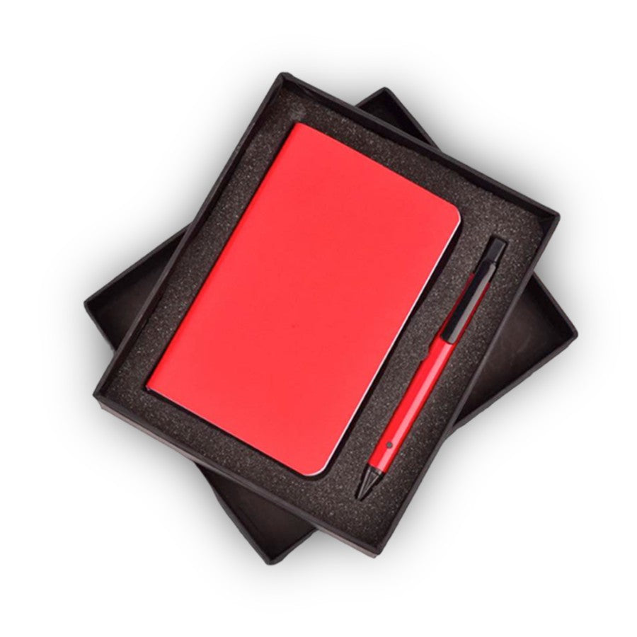 YuBingo Set Of 2 Flexible Pocket A6 Notebooks With Ruled & Checked Pages And Flat Pen In Gift Box - Corporate Gift Set - image 2
