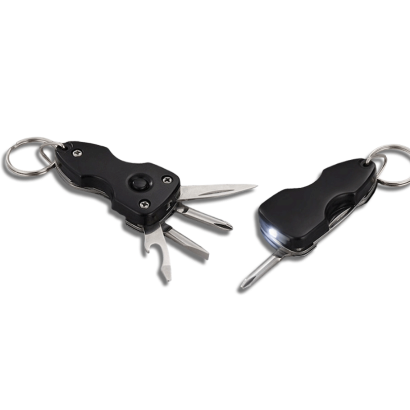YuBingo 6-in-1 Military Keychain With Torch And Toolkit (Black) - Corporate Gift | YuBingo corporate gift